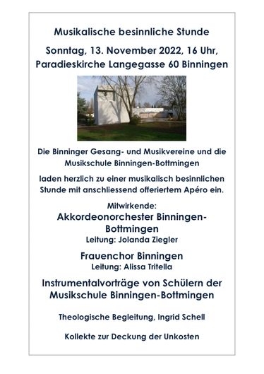 A4 Flyer besinnliche Stunde 2022